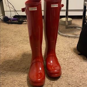 Red hunter boots